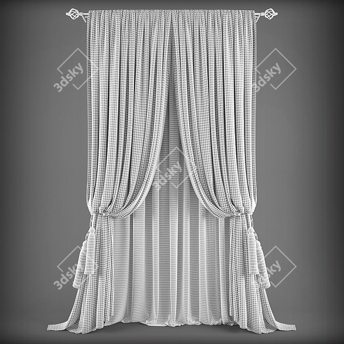 Elegant Polys Curtains 3D model image 2