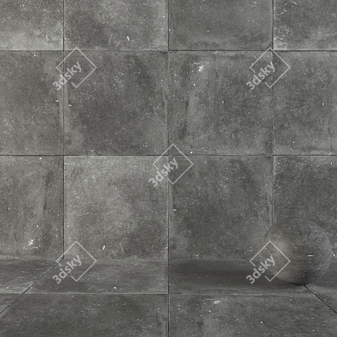 Flaviker Nordik Stone Black Flooring 3D model image 1