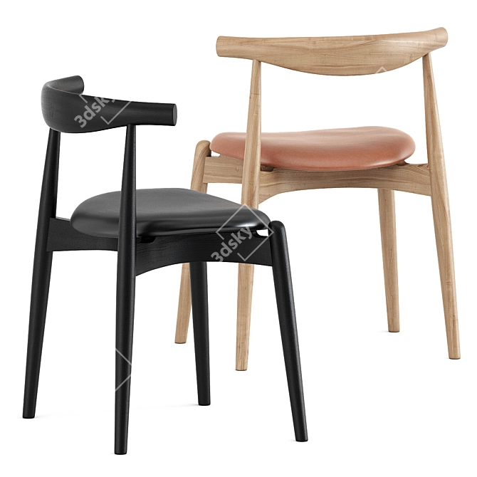 Sleek CH20 Elbow Chair by Carl Hansen 3D model image 2