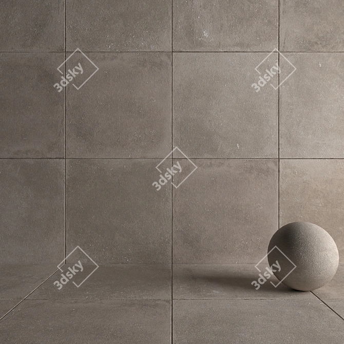 Flaviker Nordik Stone Sand - 120x120: Elegant Multi-Texture Floor 3D model image 4