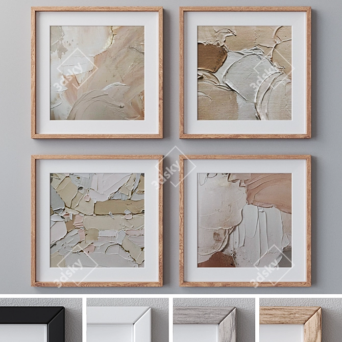 Multi-Color Photo Frames Set 3D model image 1