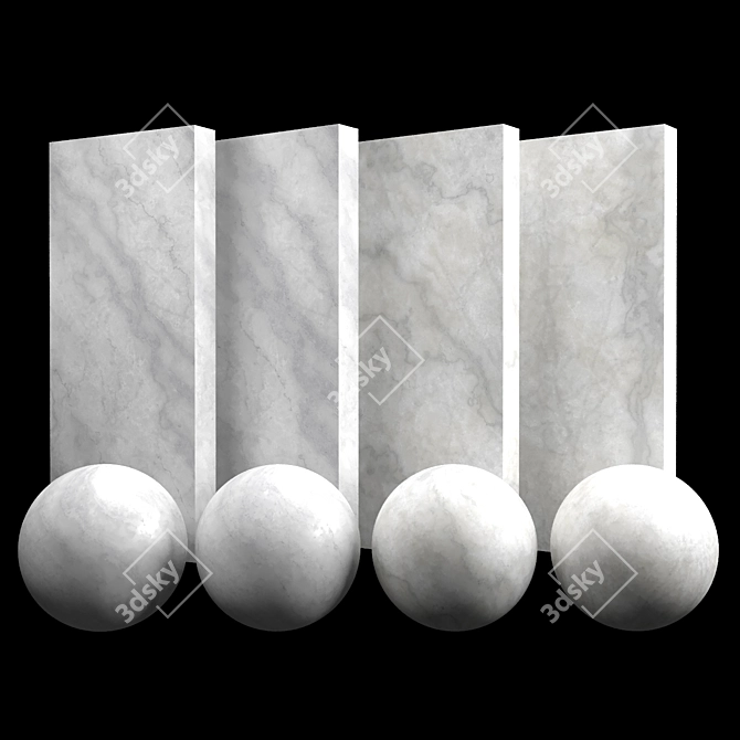 Premium White Calacatta Marble Texture 3D model image 1