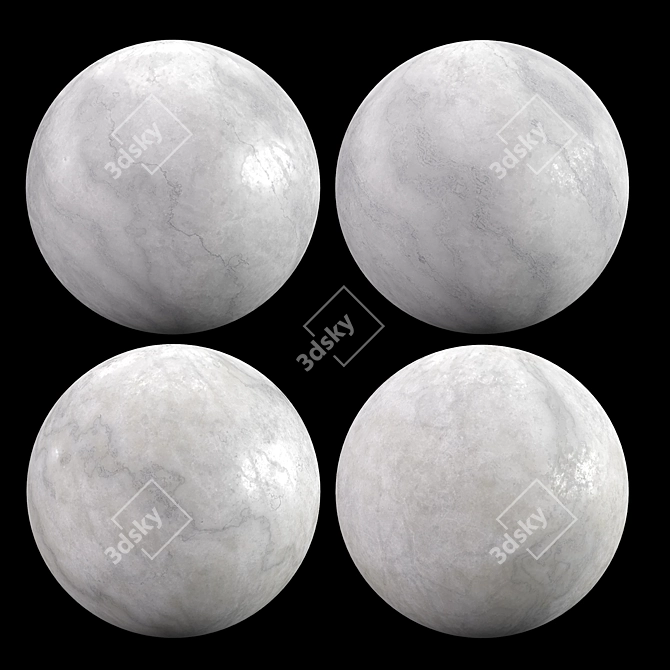 Premium White Calacatta Marble Texture 3D model image 2