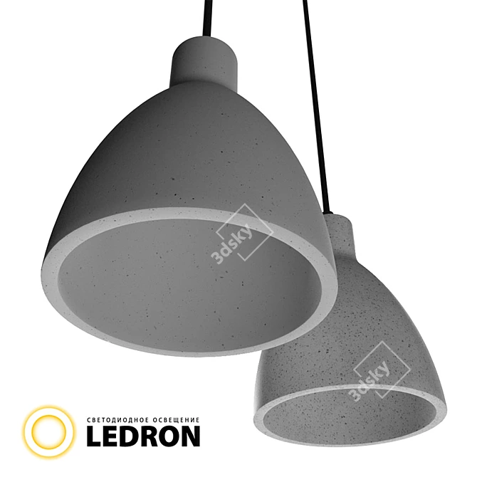 Minimalist Cement Pendant Light 3D model image 1