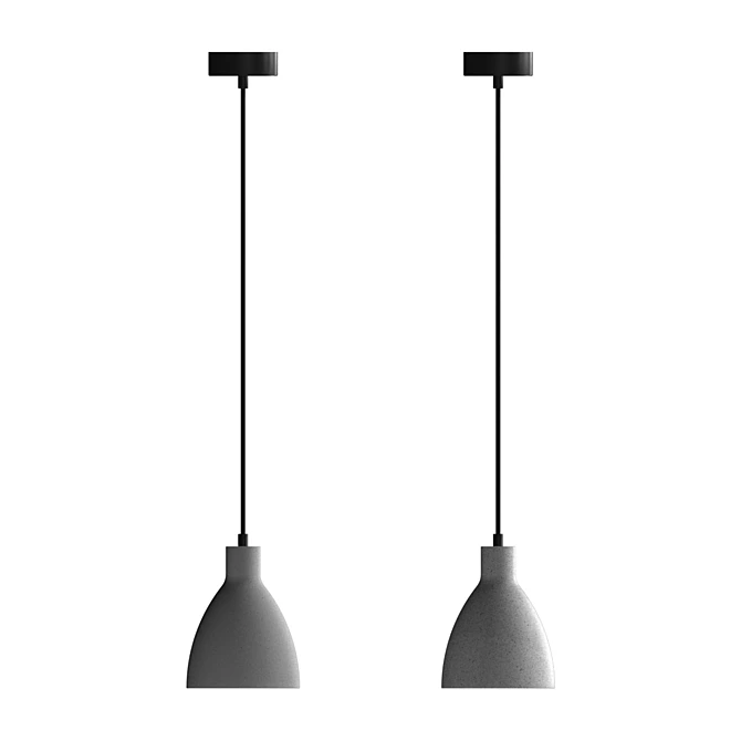 Minimalist Cement Pendant Light 3D model image 2