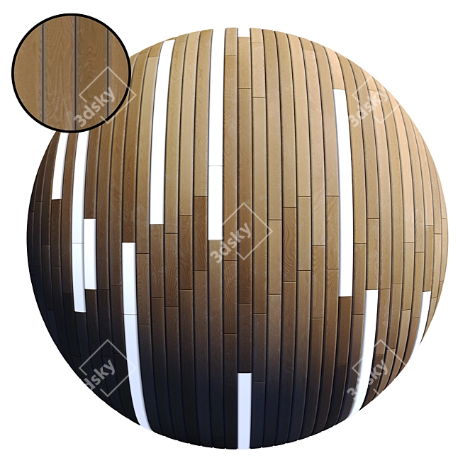 Striped Wood + Light Panels: High-quality PBR Textures 3D model image 1