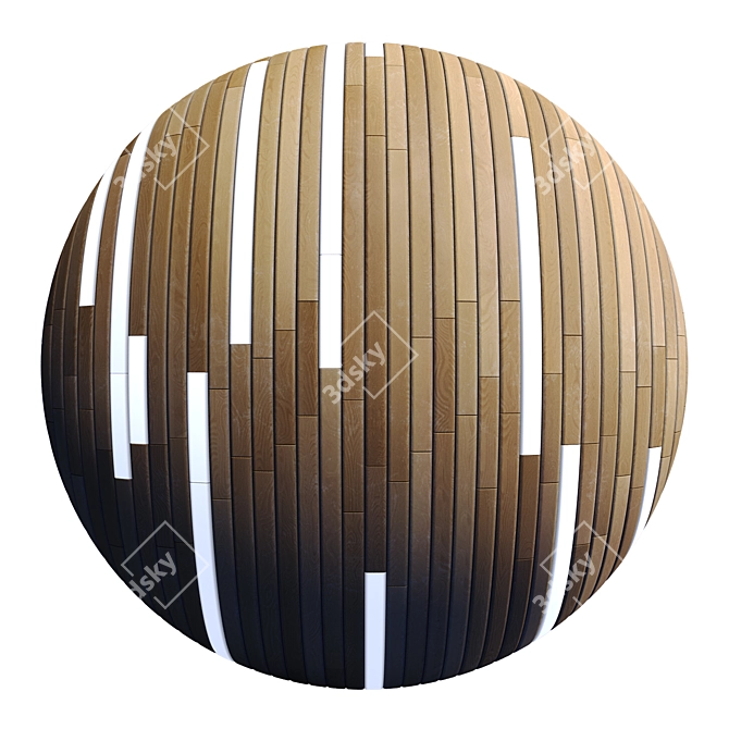Striped Wood + Light Panels: High-quality PBR Textures 3D model image 3