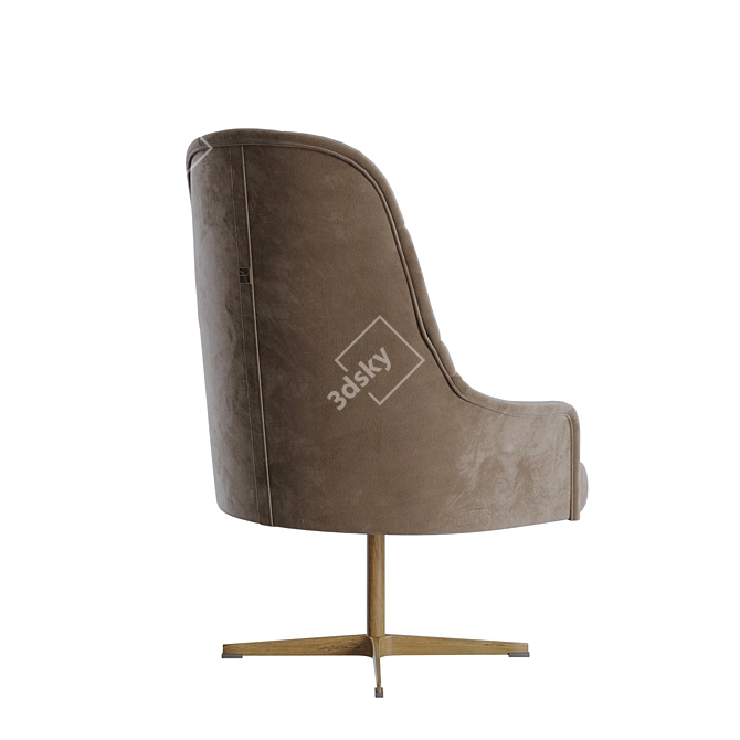 Richmond Beige Swivel Armchair - Stylish and Comfortable 3D model image 3