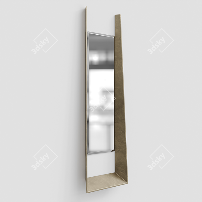 Baker Baguette Mirror: Elegant Light Bronze Finish 3D model image 2