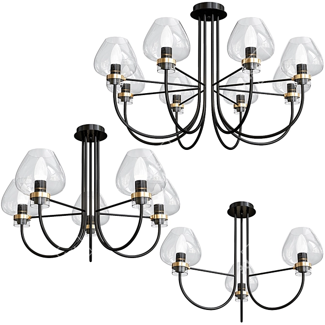 Elegant Ilona Chandeliers Set 3D model image 1