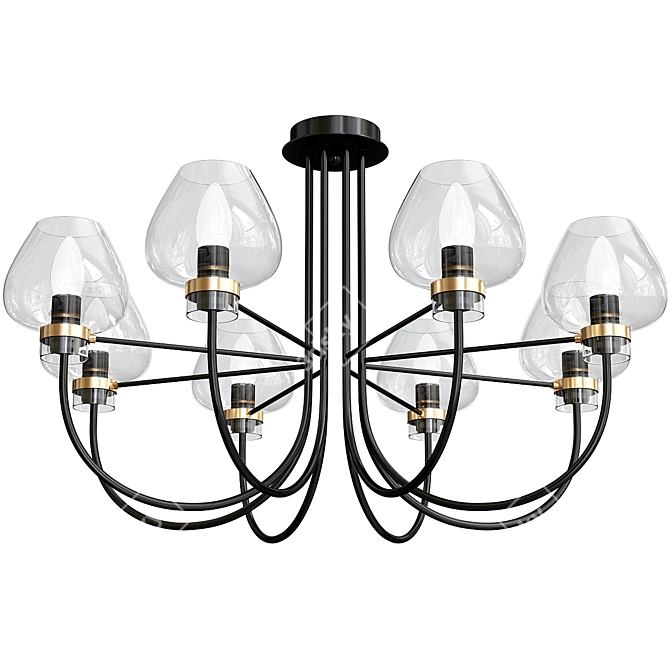 Elegant Ilona Chandeliers Set 3D model image 3