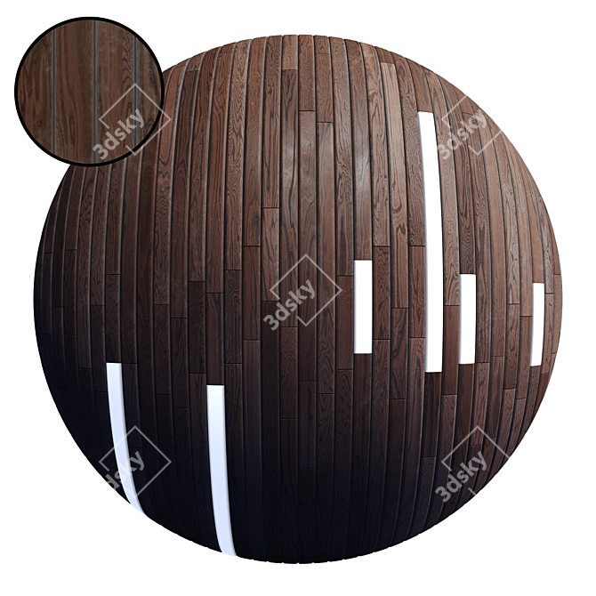 Striped Wood Light Panels: PBR 4K, 2 Mats 3D model image 1