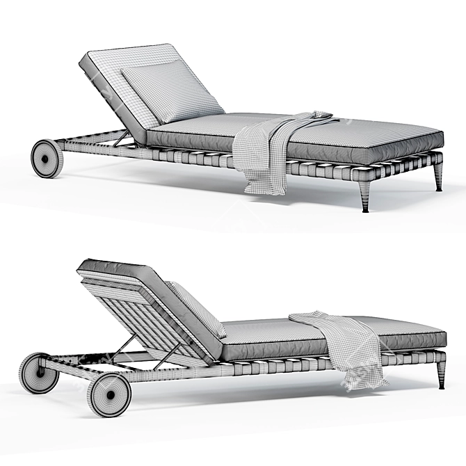 Luxury Atlantic Flexform Sun Lounger 3D model image 5
