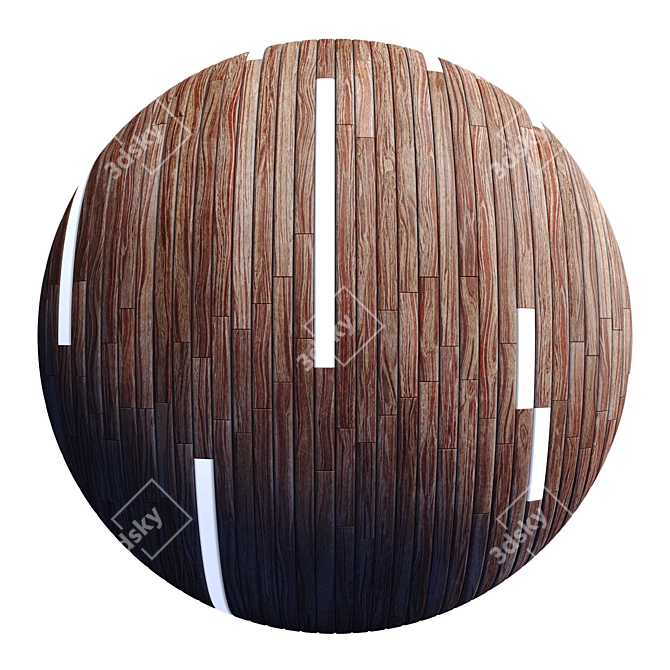 Striped Wood + Light Panels: 4K PBR Textures 3D model image 3