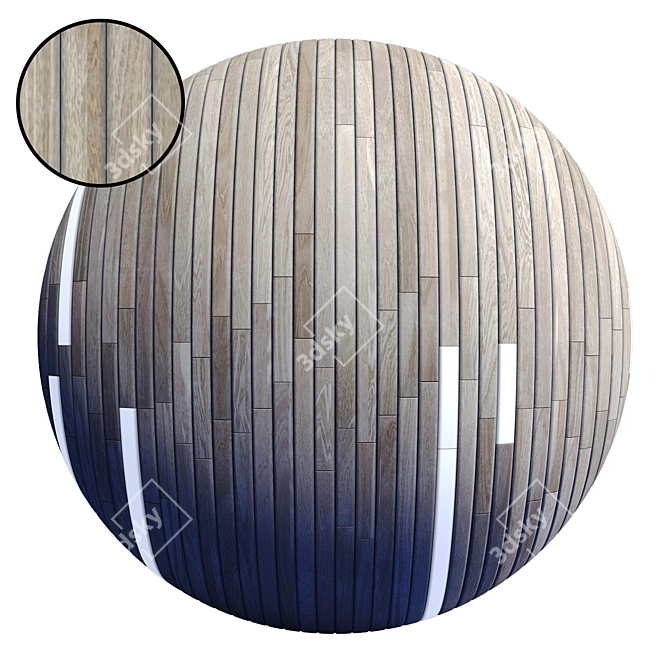 Striped Wood + Light Panels: PBR 4K Textures & 3D Files 3D model image 1