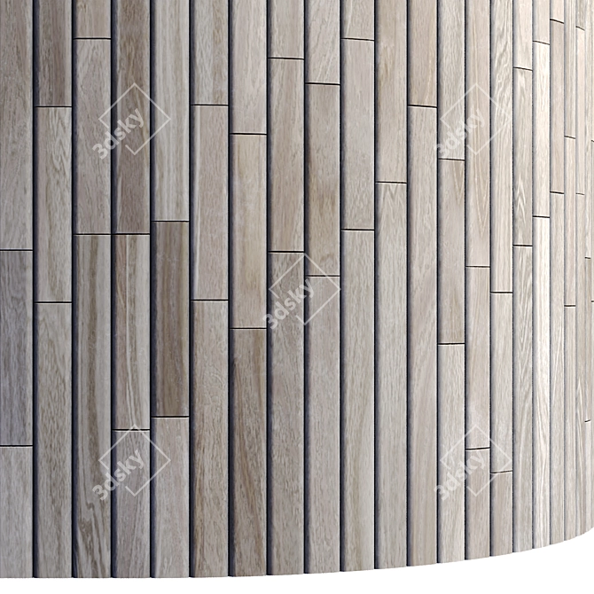 Striped Wood + Light Panels: PBR 4K Textures & 3D Files 3D model image 4