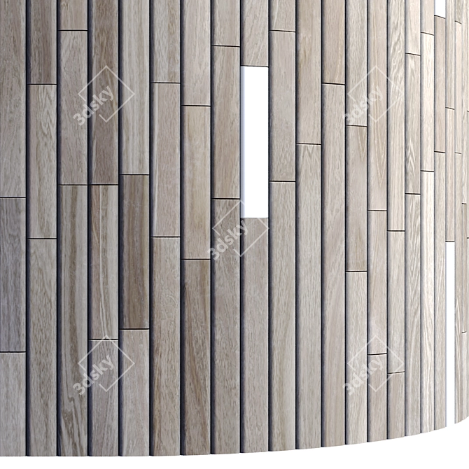 Striped Wood + Light Panels: PBR 4K Textures & 3D Files 3D model image 5