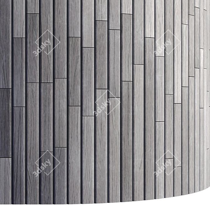 Striped Wood + Light Panels | PBR 4K 3D model image 4
