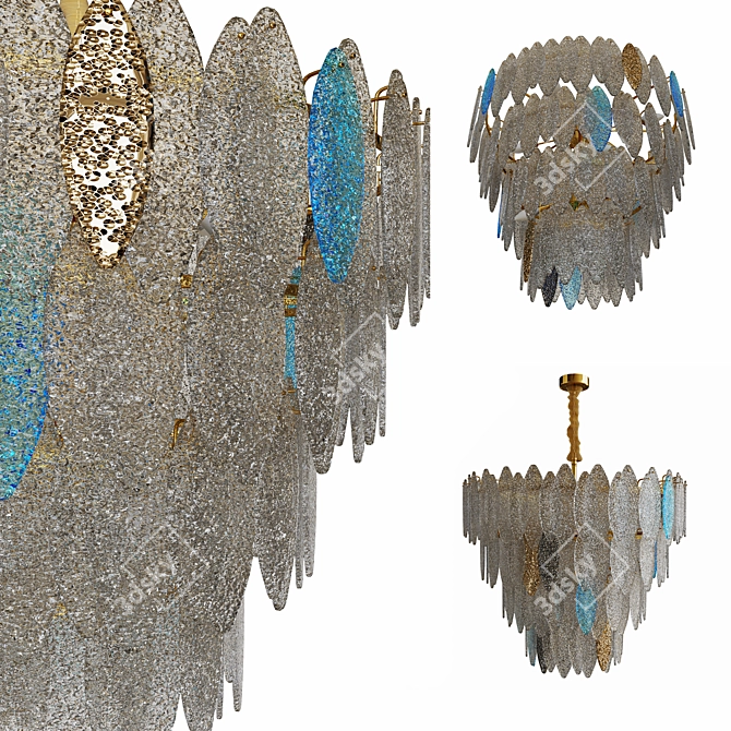 Glass Petal Chandelier 3D model image 4