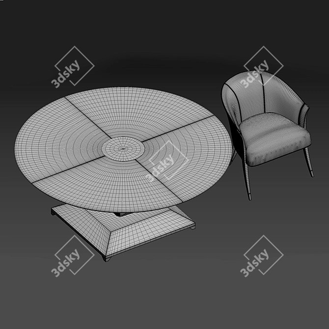 Delilah Chair and Daliesque Table Set 3D model image 5