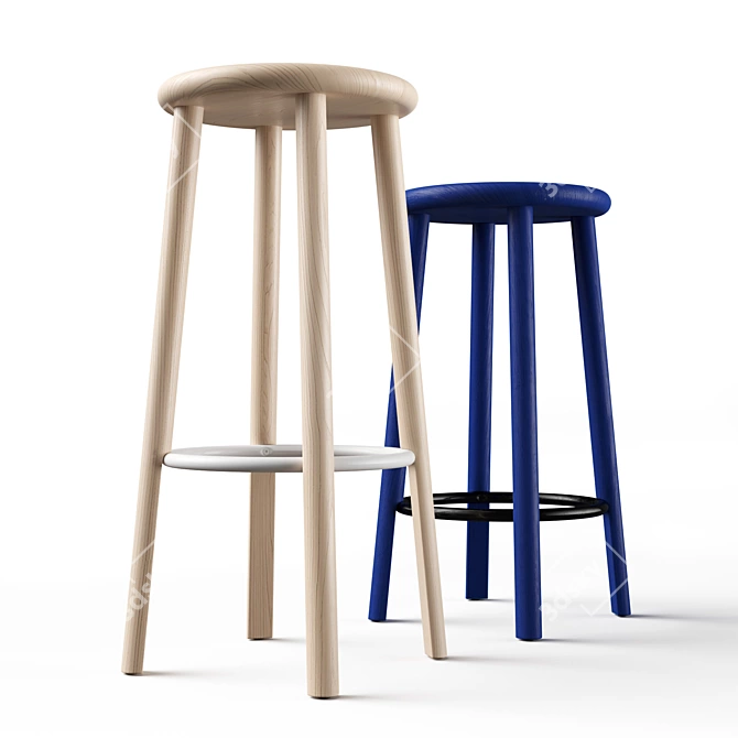 Redefining Simplicity: Mattiazzi's Solo Stools 3D model image 3