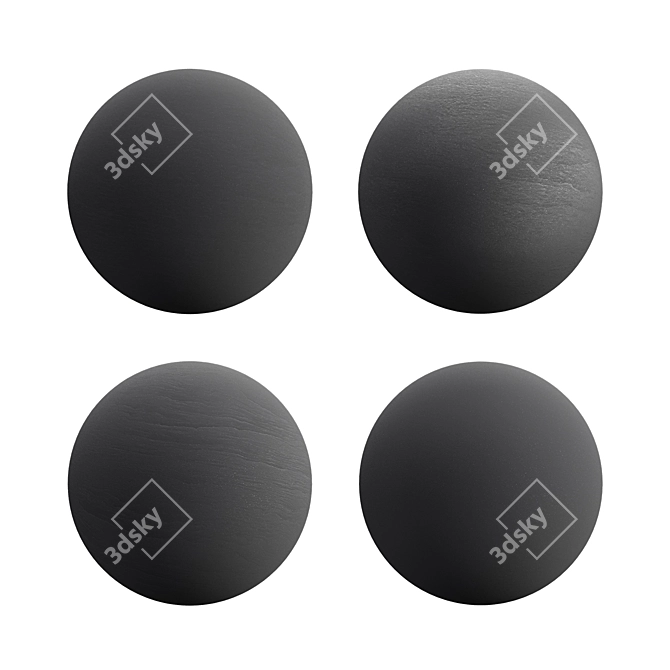 Black Slate Stone Texture: Ready-to-Use for Vray, Corona Render - 150 x 150 cm 3D model image 2