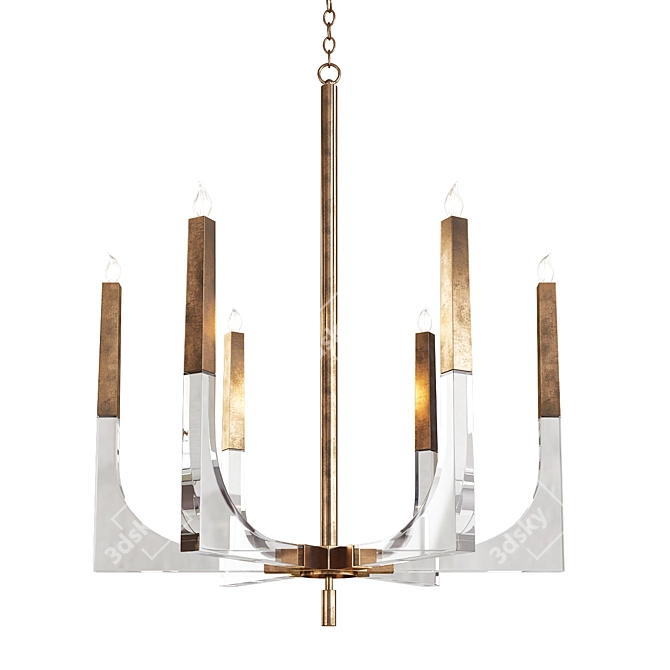 Elegant Acrylic Frame Chandelier 3D model image 1