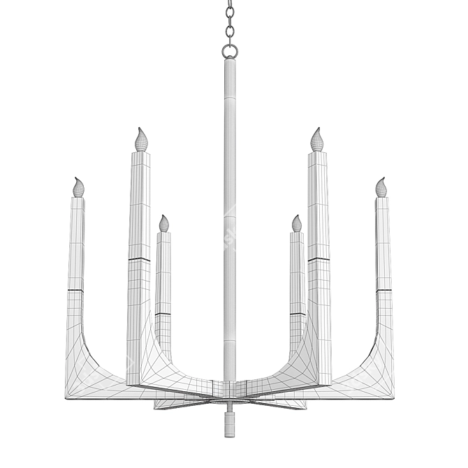 Elegant Acrylic Frame Chandelier 3D model image 2