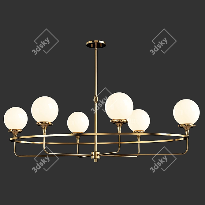 Elegant Beverly Hills Oval Chandelier 3D model image 1