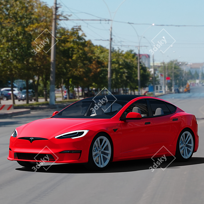 Tesla Model S 2021: Revamped Design, Enhanced Performance 3D model image 9