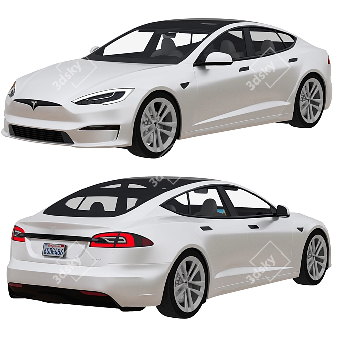 Tesla Model S 2021: Revamped Design, Enhanced Performance 3D model image 10