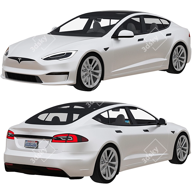 Tesla Model S 2021: Revamped Design, Enhanced Performance 3D model image 15