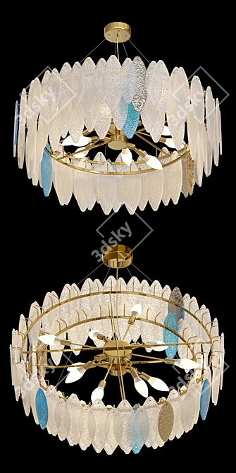 Rissa-b R Glass Petal Chandelier 3D model image 2