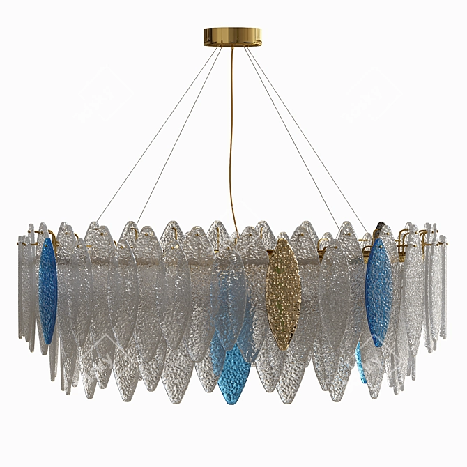 Rissa-b R Glass Petal Chandelier 3D model image 3