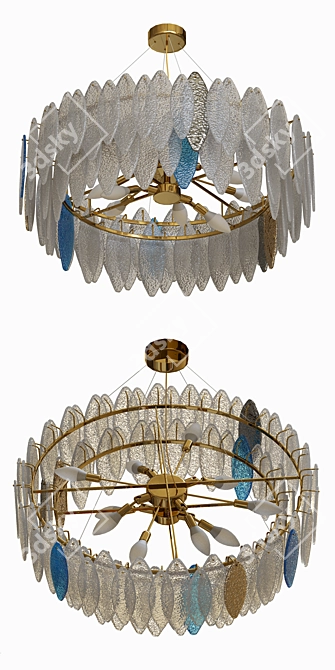 Rissa-b R Glass Petal Chandelier 3D model image 4