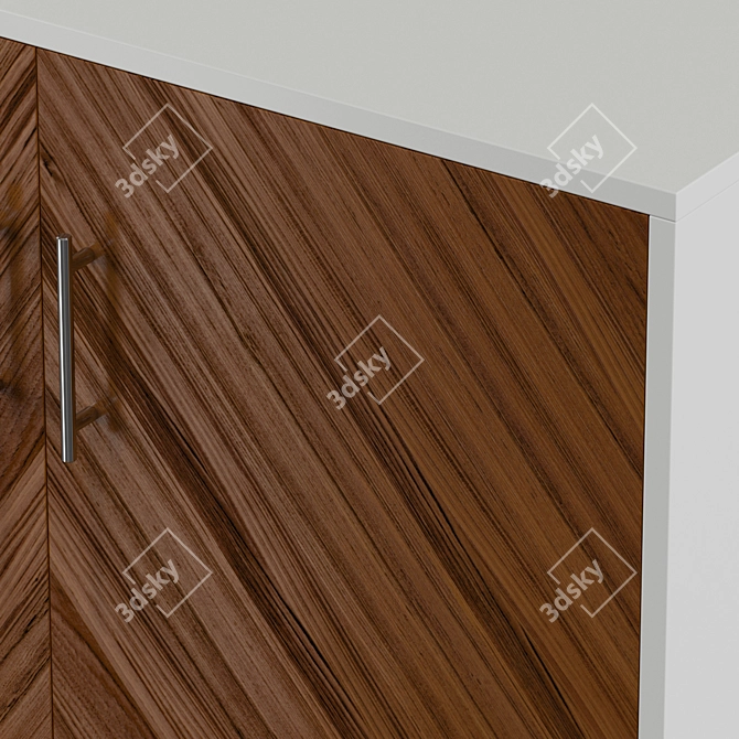 Sleek Caye Bookmatch Buffet 3D model image 2