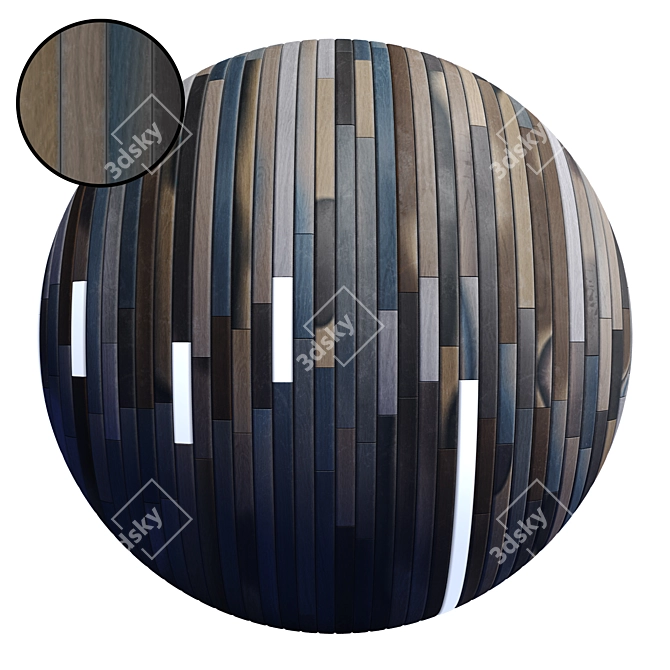 Striped Wood + Light Panels: High Quality Textures & 3D Files 3D model image 1