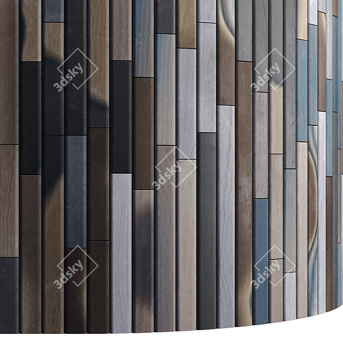 Striped Wood + Light Panels: High Quality Textures & 3D Files 3D model image 4