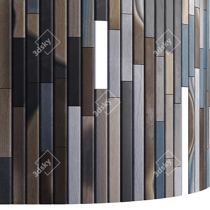 Striped Wood + Light Panels: High Quality Textures & 3D Files 3D model image 5