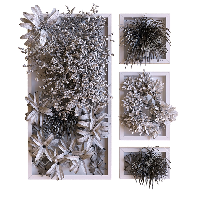 Eco Green Wall Decor Set 3D model image 5