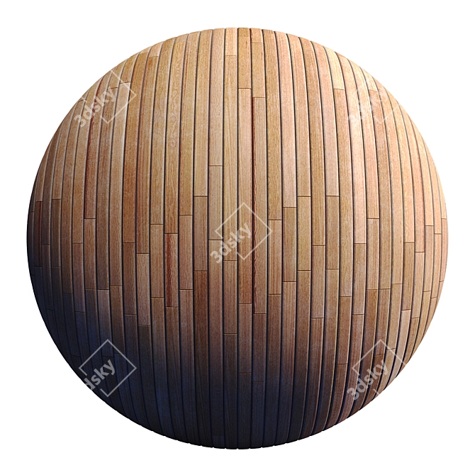 Striped Wood + Light Panels 4K 3D model image 2