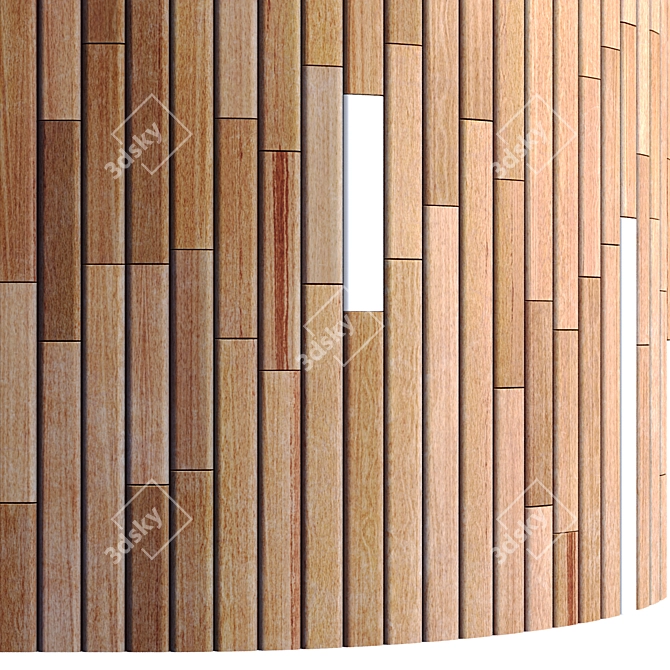 Striped Wood + Light Panels 4K 3D model image 5