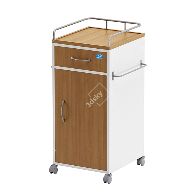 Hospital Bedside Locker 10: Versatile and Practical 3D model image 1