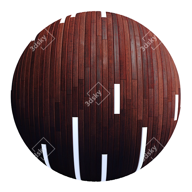 Striped Wood Light Panels: PBR 4K 2 Mats 3D model image 3