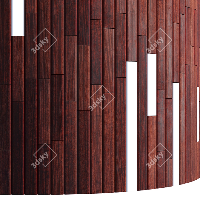 Striped Wood Light Panels: PBR 4K 2 Mats 3D model image 5