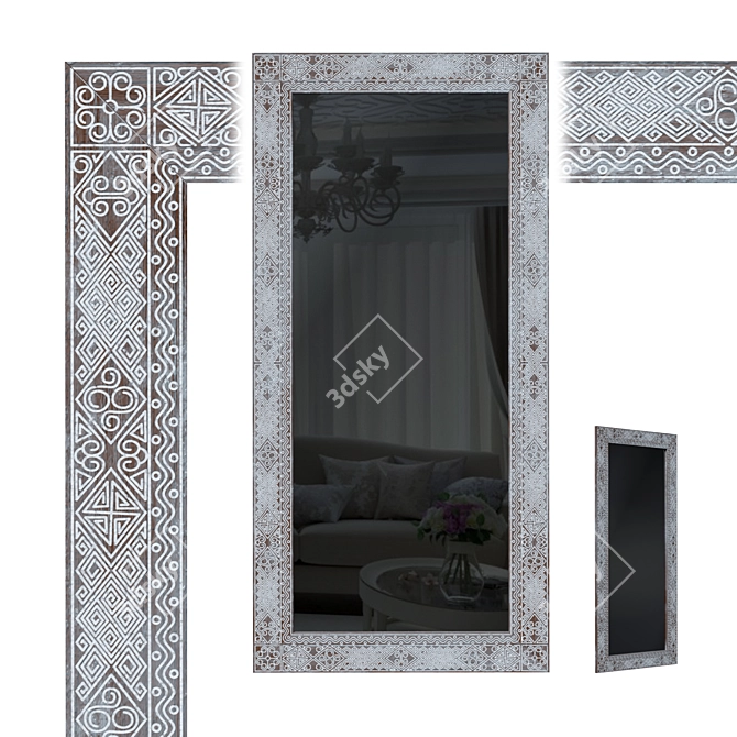 Title: Ethnic Baguette Floor Mirror 3D model image 1