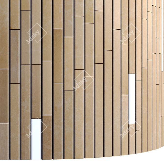 Striped Wood + Light Panels: Stunning PBR 4K Textures 3D model image 5