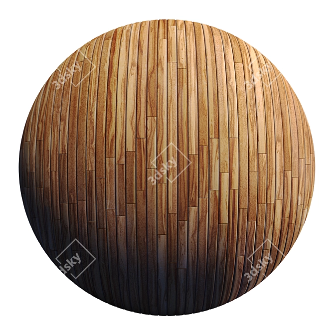 Striped Wood Light Panels - PBR 4K 3D model image 2