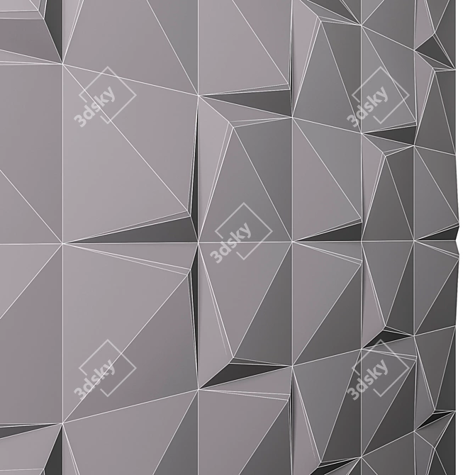 Sleek Black 3D Backlit Panel 3D model image 3