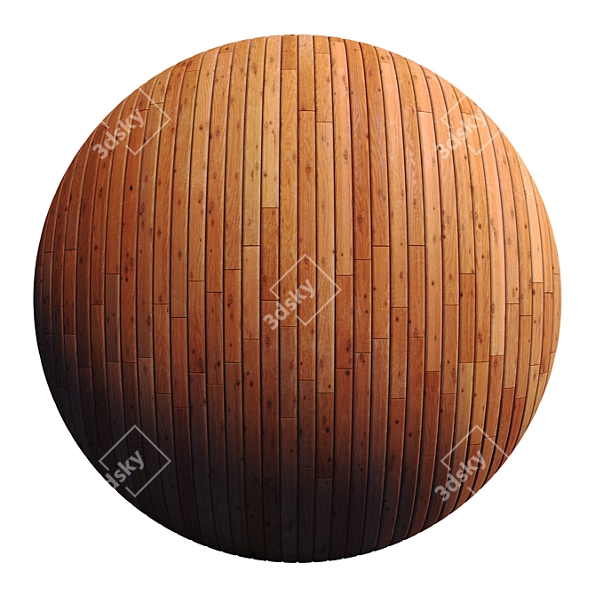 Striped Wood + Light Panels: PBR 4K & 2 Mats 3D model image 2